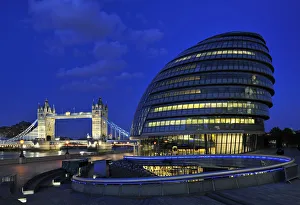 Europe, England, London, City Hall and Tower Bridge Europe, England, London, City Hall and Tower Bridge