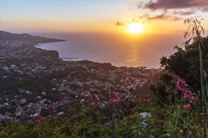 Europe, Italy, Campania. Sunset over Sorrento Europe, Italy, Campania. Sunset over Sorrento