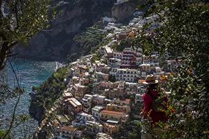 Europe, Italy, Campania. the view from the Gods path towards Positano Europe, Italy, Campania. the view from the Gods path towards Positano