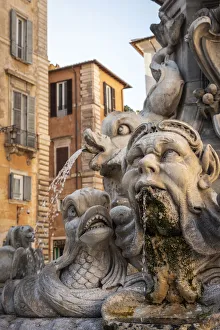 europe, Italy, Latium. Rome, the fountain of the Pantheon europe, Italy, Latium. Rome, the fountain of the Pantheon