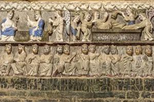Europe, Italy, Piedmont. The abbey of Vezzolano, figures Europe, Italy, Piedmont. The abbey of Vezzolano, figures