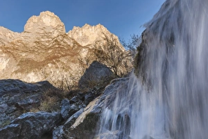 Europe, Italy, Veneto, Agordino, Taibon. The waterfall of Livinal in the San Lucano Europe, Italy, Veneto, Agordino, Taibon. The waterfall of Livinal in the San Lucano