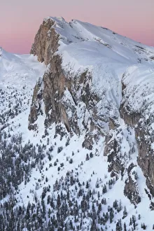 Europe, Italy, Veneto, Belluno, Agordino. The mount Settsass southside in winter Europe, Italy, Veneto, Belluno, Agordino. The mount Settsass southside in winter