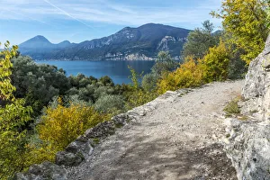 europe, Italy, Veneto. a footpath at the Garda Lake europe, Italy, Veneto. a footpath at the Garda Lake