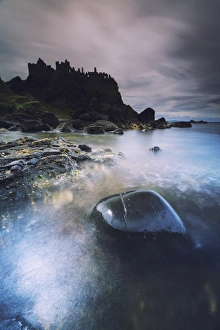Europe, Northern Ireland, Dunluce Castle at sunset, Ireland Europe, Northern Ireland, Dunluce Castle at sunset, Ireland