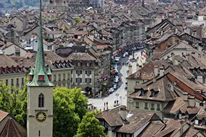 Europe, Switzerland, Bern, Elevated view of Old Town Europe, Switzerland, Bern, Elevated view of Old Town