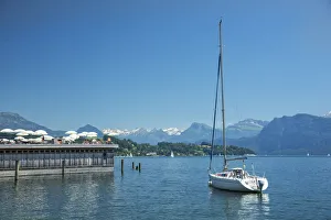 Europe, Switzerland, Lucerne, View of the alps and lake Europe, Switzerland, Lucerne, View of the alps and lake