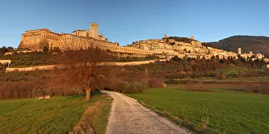 Europe, Umbria, Perugia district. Assisi at sunset Europe, Umbria, Perugia district. Assisi at sunset