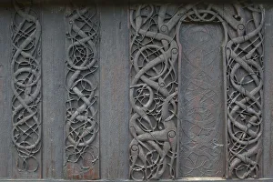 Exterior Carvings, Urnes Stave Church, Ornes farm near Lustrafjorden, Luster municipality Exterior Carvings, Urnes Stave Church, Ornes farm near Lustrafjorden, Luster municipality