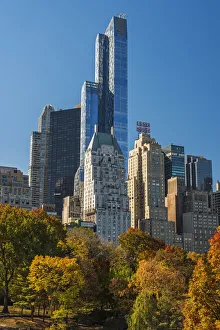 Fall foliage at Central Park with skyscrapers behind, Manhattan, New York, USA Fall foliage at Central Park with skyscrapers behind, Manhattan, New York, USA