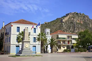 Filelinon Square with the Monument for the Morea Expedition and Palamidi Fortress Filelinon Square with the Monument for the Morea Expedition and Palamidi Fortress