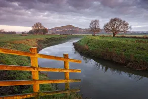Glastonbury Tor Print: First Light Reflection