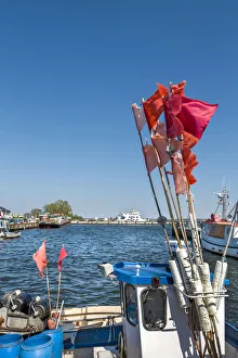 Fishing boats, harbour, Vitte, Hiddensee island, Mecklenburg-Western Pomerania, Germany Fishing boats, harbour, Vitte, Hiddensee island, Mecklenburg-Western Pomerania, Germany