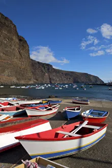 Fishing Boats in the Port of Vueltas, Valle Gran Rey, La Gomera, Canary Islands, Spain Fishing Boats in the Port of Vueltas, Valle Gran Rey, La Gomera, Canary Islands, Spain