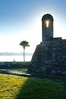 Florida, Saint Augustine, Sunrise, Castillo de San Marcos, Oldest Masonry Fort In Florida, Saint Augustine, Sunrise, Castillo de San Marcos, Oldest Masonry Fort In