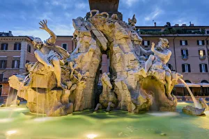 Fountain of the four Rivers, Piazza Navona, Rome, Lazio, Italy Fountain of the four Rivers, Piazza Navona, Rome, Lazio, Italy