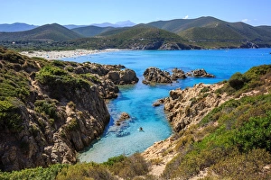 France, Corse, cove from the Ostriconi beach, Balagne France, Corse, cove from the Ostriconi beach, Balagne