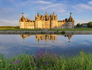 France, Loire valley, Chateau de Chambord, detail of towers France, Loire valley, Chateau de Chambord, detail of towers