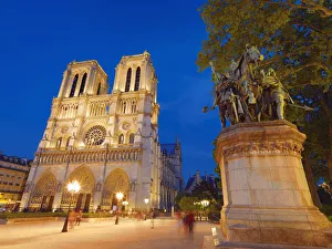 France, Paris, Notre Dame Cathedral illuminated at night France, Paris, Notre Dame Cathedral illuminated at night