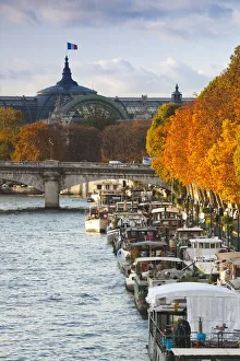 France, Paris, Seine River boats by the Pont Alexandre III bridge France, Paris, Seine River boats by the Pont Alexandre III bridge