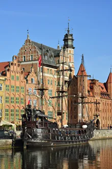 The galleon Gdynia that makes tourist trips from Gdansk to Westerplatte cruising in The galleon Gdynia that makes tourist trips from Gdansk to Westerplatte cruising in