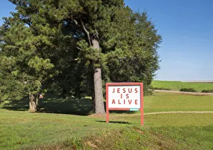 Georgia, Roadside Sign, Bible Belt, Jesus Is Alive Georgia, Roadside Sign, Bible Belt, Jesus Is Alive
