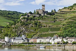 Germany, Rhineland-Palatinate, Rhine Valley, River Rhine and Gutenfels Castle Germany, Rhineland-Palatinate, Rhine Valley, River Rhine and Gutenfels Castle