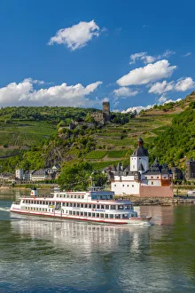 Germany, Rhineland Palatinate, River Rhine, Burg Gutenfels and Burg Pfalzgravenstein Germany, Rhineland Palatinate, River Rhine, Burg Gutenfels and Burg Pfalzgravenstein