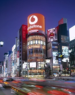 Japanese Cityscape At Night Prints: Ginza / Night View
