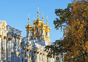 Golden domes of the Church of the Resurrection, Catherine Palace Golden domes of the Church of the Resurrection, Catherine Palace