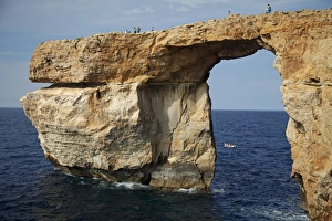 Gozo, Malta, Europe; A natural arch formed in rock called the Azure Window found in Dwejra Gozo, Malta, Europe; A natural arch formed in rock called the Azure Window found in Dwejra