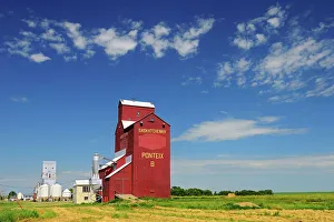 Print of Grain Elevators in Ponteix, Saskatchewan