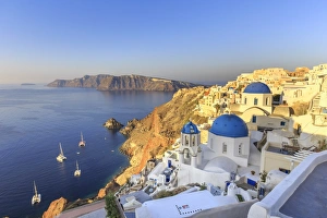 Greece, Cyclades, Firostefani and Santorini Caldera Greece, Cyclades, Firostefani and Santorini Caldera