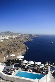 Greece, Cyclades, Santorini, Imerovigli Village, Botique Hotel and Santorini Caldera Greece, Cyclades, Santorini, Imerovigli Village, Botique Hotel and Santorini Caldera