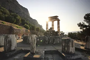 Greece, Delphi (UNESCO World Heritage Site), Sanctuary of Athena Pronaia, The Tholos Greece, Delphi (UNESCO World Heritage Site), Sanctuary of Athena Pronaia, The Tholos