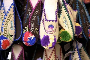 Greek Traditional Woollen Slippers, Corfu Old Town, Corfu, The Ionian Islands, Greek Greek Traditional Woollen Slippers, Corfu Old Town, Corfu, The Ionian Islands, Greek