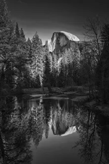 Half Dome Reflecting in Merced River, Yosemite National Park, California, USA Half Dome Reflecting in Merced River, Yosemite National Park, California, USA