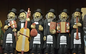Handmade wooden polish jews in Krakow. Poland Handmade wooden polish jews in Krakow. Poland