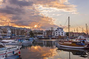 Prints of Harbor of Kyrenia at sunset, Northern Cyprus Related Image Prints: Harbor of Kyrenia at Sunset Print, Northern Cyprus