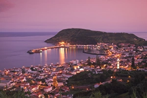 Prints of Harbour and town of Horta, Faial Island, Azores, Portugal Harbour and town of Horta, Faial Island, Azores, Portugal Horta. Island of Faial. Azores. Portugal. Europe Portugal Prints: Print of Horta Harbour, Faial Island