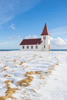 Hellnar Church Print, Snaefellsnes Peninsula Winter Scene