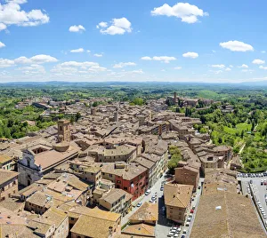 High angle view of buildings in old town. UNESCO World Heritage Site, Siena, Tuscany High angle view of buildings in old town. UNESCO World Heritage Site, Siena, Tuscany