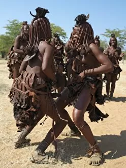 Images Dated 15th June 2006: Himba women perform the otjiunda dance