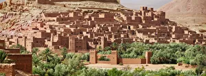 The historical fortified desert city (ksar) of Ait Benhaddou along the former caravan The historical fortified desert city (ksar) of Ait Benhaddou along the former caravan
