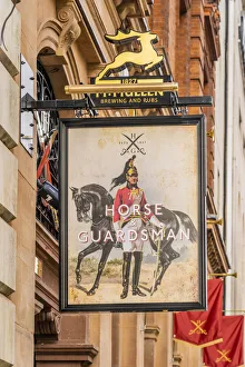 The Horse and Guardsman Pub sign, London, England, UK The Horse and Guardsman Pub sign, London, England, UK