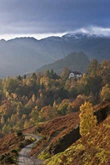 House on a hillside, Derwentwater, Lake District, Cumbria, England House on a hillside, Derwentwater, Lake District, Cumbria, England