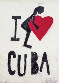 I love Cuba Mural Painting, La Habana Vieja, Havana, La Habana Province, Cuba I love Cuba Mural Painting, La Habana Vieja, Havana, La Habana Province, Cuba