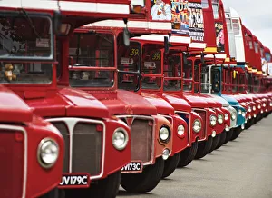 Iconic Routemasters at their 60th anniversary, Finsbury Park, London, UK Iconic Routemasters at their 60th anniversary, Finsbury Park, London, UK