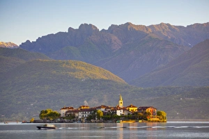 The idyllic Isola dei Pescatori (Fishermens Islands) illuminated at sunrise, Borromean Islands The idyllic Isola dei Pescatori (Fishermens Islands) illuminated at sunrise, Borromean Islands