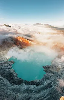 Java Indonesia Prints: Ijen Volcano from above, Java, Indonesia